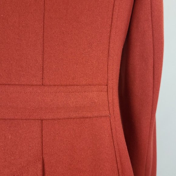 Bob Timberlake Size M Wool Rust Colored Double Breasted Pea Coat - Picture 9 of 16